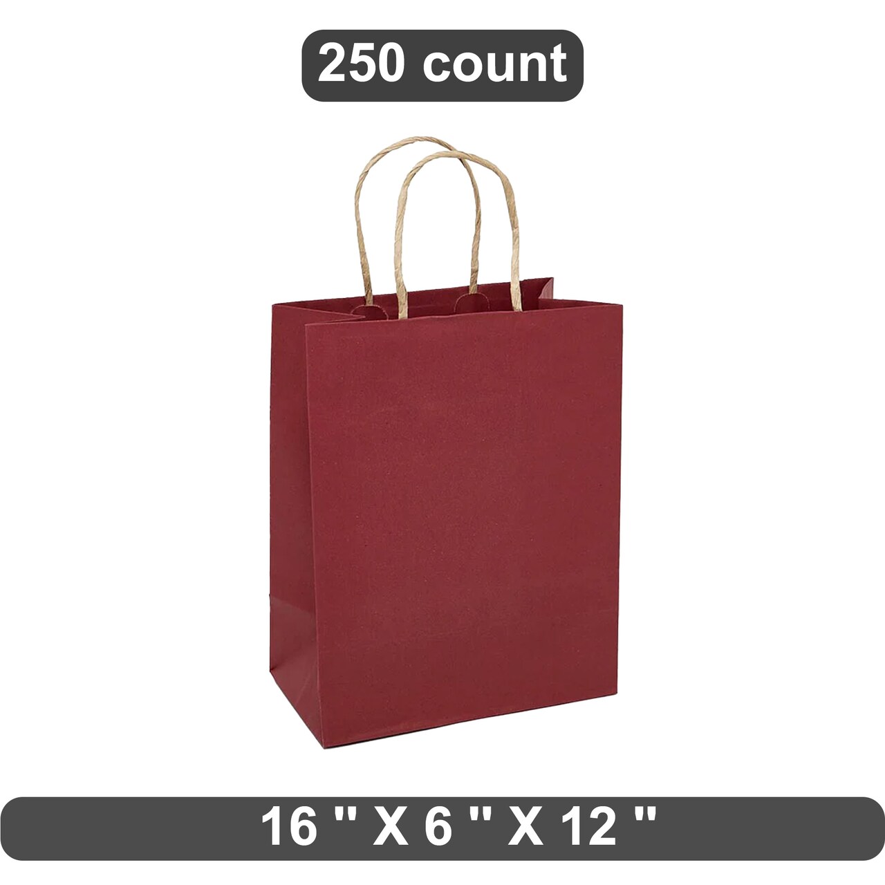 Sturdy Kraft Tinted Shopping Bag 16" x 6" x 12" for Heavy Duty Use